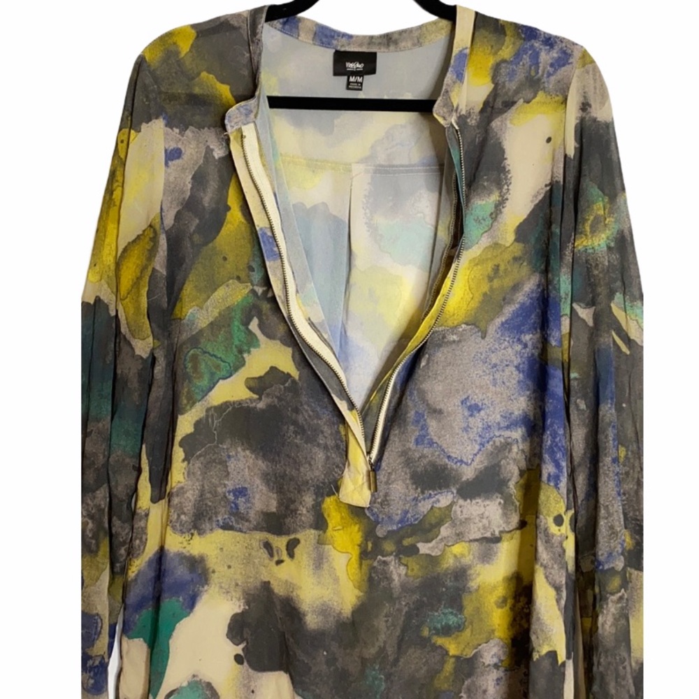 Massimino Watercolor Shirt Zipper Sheer Medium - Picture 12 of 12